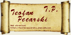 Teofan Pecarski vizit kartica
